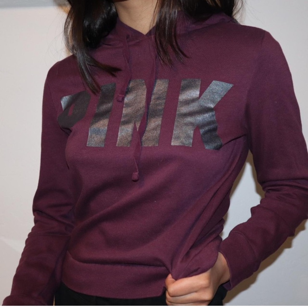 PINK Victoria's Secret Maroon Hoodie Sweatshirt